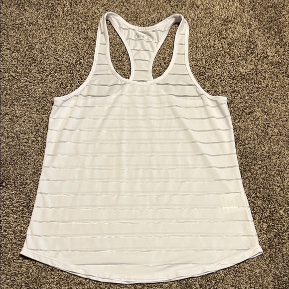 Zyia Active Tops - ZYIA White Striped Tank Top